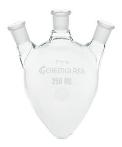 Flasks, Heavy Wall, Pear-Shaped, 3-Necks, Chemglass