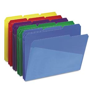 Smead® Poly Colored File Folders With Slash Pocket