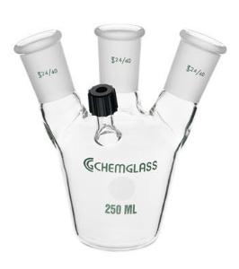 Flasks, Tapered, European Style, 4-Necks, Threaded Inlet, Chemglass