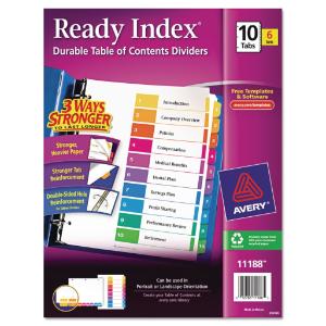 Avery® Ready Index® Contemporary Multicolor Table of Contents Dividers