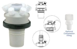 Accessories for Eight-Neck Reaction Vessel Lids and Adapters, 200 mm, Chemglass