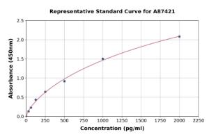 Representative standard curve for Rat Carbohydrate Sulfotransferase 1/CHST1 ELISA kit (A87421)