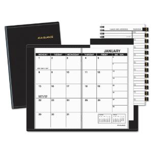 AT-A-GLANCE® Deluxe Pocket-Size Unruled Monthly Planner, Essendant