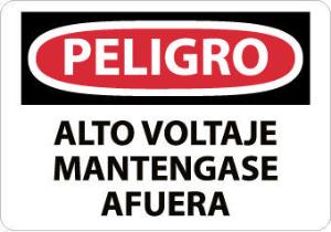 Peligro Voltage and Electrical Signs, National Marker