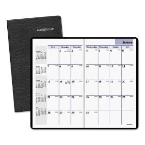AT-A-GLANCE® DayMinder® Pocket-Size Unruled Monthly Planner with Stitched Vinyl Cover, Essendant