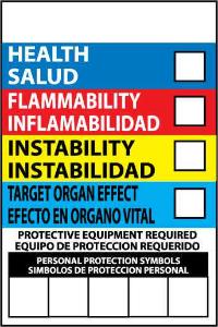 Write-on color bar label, spanish