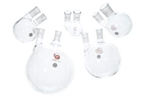 SP Wilmad-LabGlass Round Bottom Two Vertical Neck Flasks, SP Industries