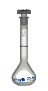 Volumetric flask with NS stopper, PP, class B, 25 ml,  pack 2