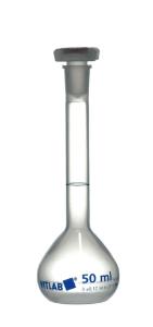 Volumetric flask with NS stopper, PP, class B, 50 ml,  pack 2