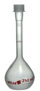 Volumetric flask, PMP, with screw cap, class B, 250 ml,  pack 2