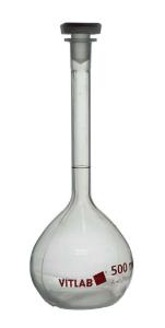 Volumetric flask, PMP, NS stopper, PP, class A, 500 ml,  pack 2