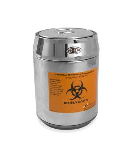Benchtop biohazard disposal can