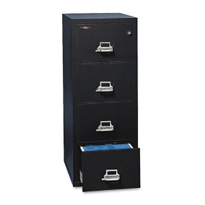 4-drawer vertical file, letter, black