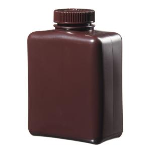 Rectangular amber HDPE bottle