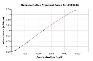 Representative standard curve for human PPAR alpha ELISA kit (A313416)