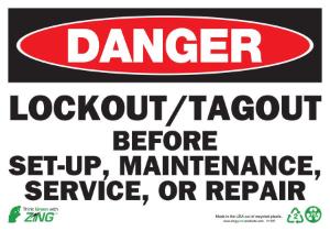 ZING Green Safety Eco Safety Sign, DANGER LockOut-Tagout