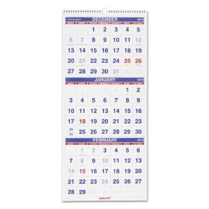 AT-A-GLANCE® Three-Months-per-Page 14-Month Wall Calendar in Vertical Format, Essendant