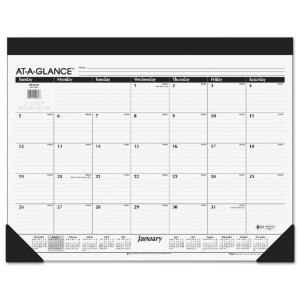 AT-A-GLANCE® One-Color Monthly Desk Pad Calendar, Essendant