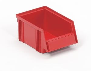 Case of stacking bins, red