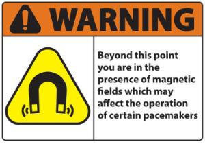 ZING Green Safety Eco Safety Sign WARNING Beyond This Point You Are In The Presence Of Magnetic Fields Which May Affect The Operation Of Certain Pacemakers