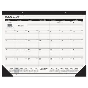 AT-A-GLANCE® One-Color Monthly Desk Pad/Wall Calendar, Essendant