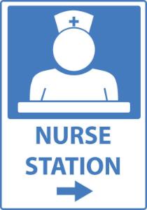 ZING Green Safety Eco Safety Sign NURSE Station, Right Arrow