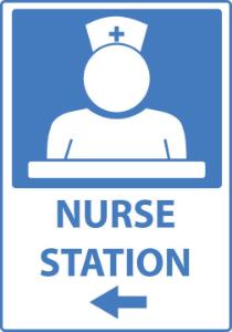 ZING Green Safety Eco Safety Sign NURSE Station, Left Arrow