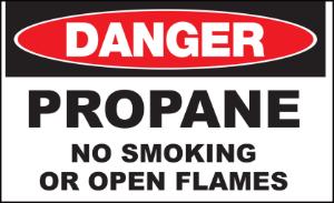 ZING Green Safety Eco Safety Sign DANGER Propane No Smoking No Open Flames