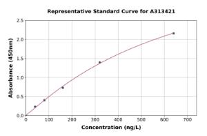 Representative standard curve for mouse Interferon gamma ELISA kit (A313421)