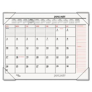 AT-A-GLANCE® Two-Color Monthly Desk Pad Calendar, Essendant