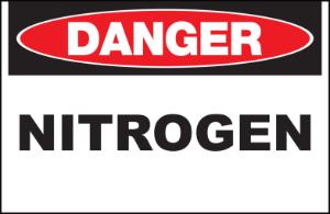 ZING Green Safety Eco Safety Sign DANGER Nitrogen
