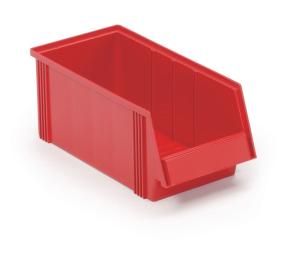 Case of stacking bins, red