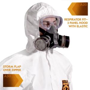 KleenGuard™ A50 breathable splash and particle protection coveralls - hooded