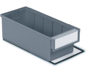 Case of shelf bins, gray