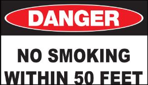 ZING Green Safety Eco Safety Sign DANGER No Smoking Within 50 ft