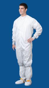 Cleanroom Coverall, ESD Stripe, White Knight