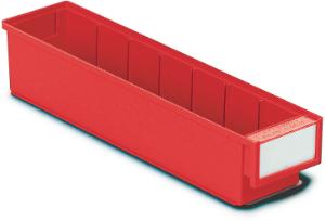 Case of shelf bins, red