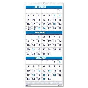 House of Doolittle™ Three Month Format Wall Calendar, Essendant
