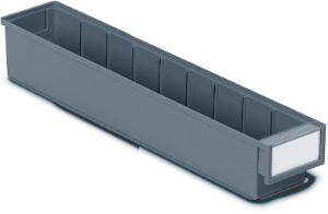 Case of shelf bins, gray