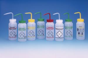 VWR® Safety-Vented™ Wide Mouth Labeled Wash Bottles, LDPE