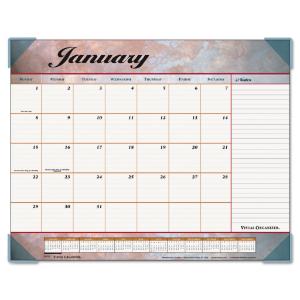Visual Organizer® Marbleized Monthly Desk Pad Calendar, Essendant