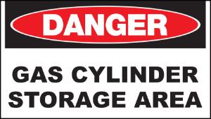 ZING Green Safety Eco Safety Sign DANGER Gas Cylinder Storage Area