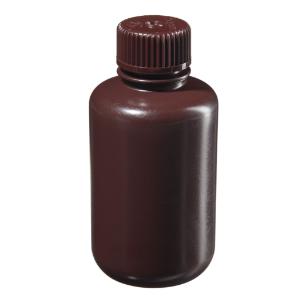 Narrow-mouth amber HDPE lab quality bottle