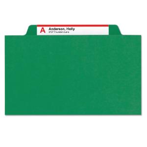Folder, legal, 6-section, green, 10/box