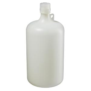 Fluorinated narrow-mouth HDPE bottles with closure