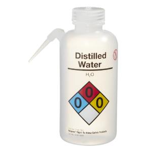 Vented unitary right-to-know LDPE wash bottle