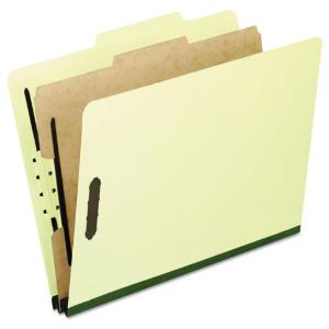 Folder, class, 4-section, light green, 10/box