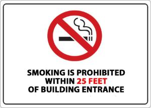 ZING Green Safety No Smoking Sign, 25 Feet