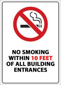 ZING Green Safety No Smoking Sign, 10 Feet