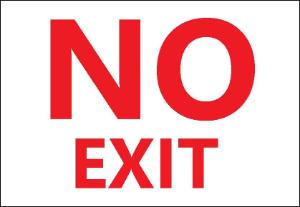 ZING Green Safety Eco Safety Sign, No Exit